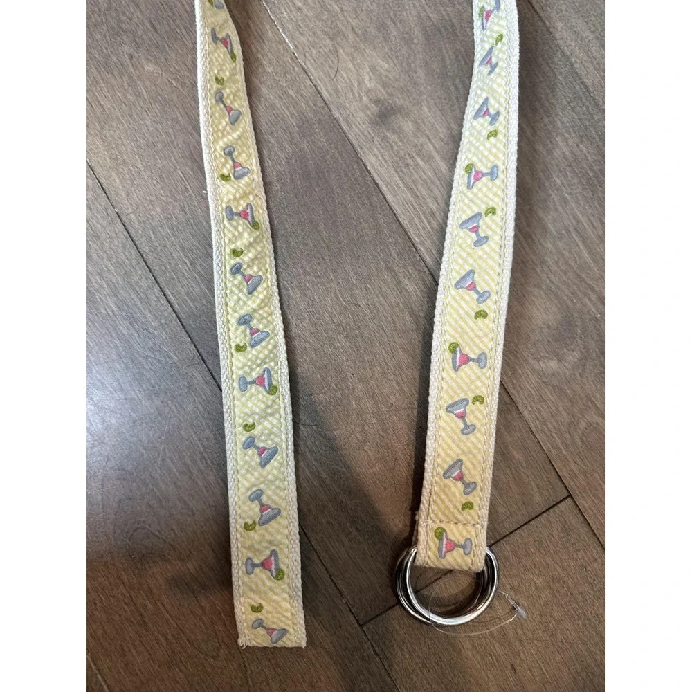 J Crew Belt Womens One Size Yellow Ribbon D Ring‎ Martini Glass Canvas Print